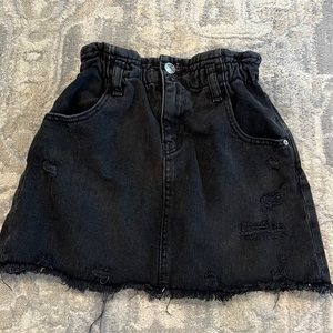 Zara black denim skirt